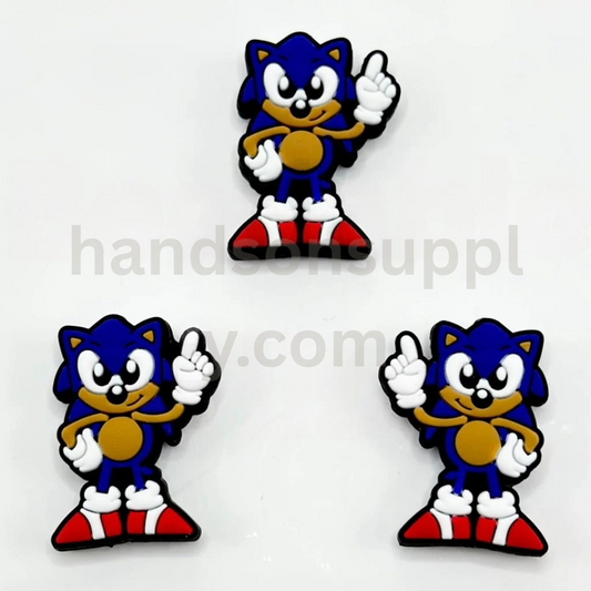 Cute Blue Hedgehog Soni Silicone Focal Beads