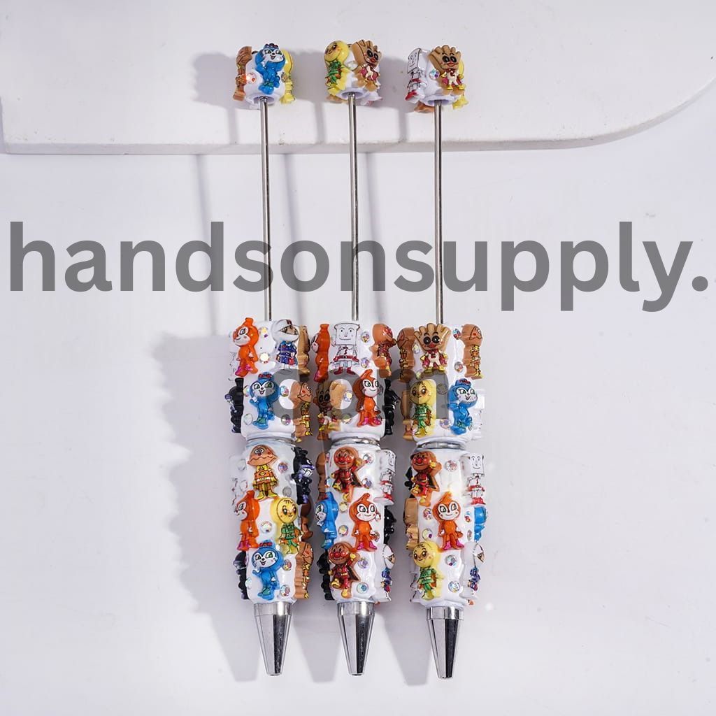 Superman Character Bread Pendant & AB Rhinestone Beadable Clay Pen