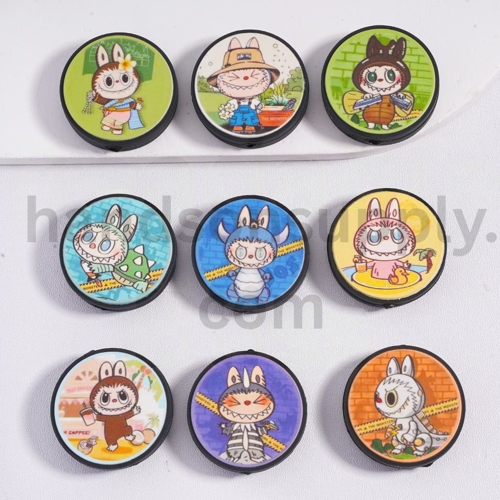 Monster Doll Pop Mar Series Adorable Monster Character Prints Silicone Beads Random Mix