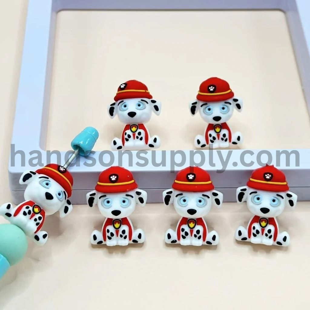 3D Cute Dog Puppy Paw Patro Bonding Adhesive Mould Marshal Silicone Focal Beads
