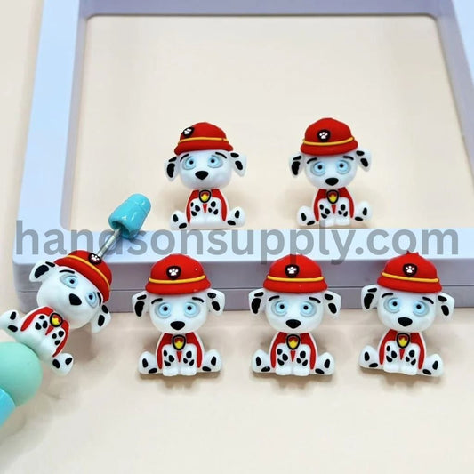 3D Cute Dog Puppy Paw Patro Bonding Adhesive Mould Marshal Silicone Focal Beads