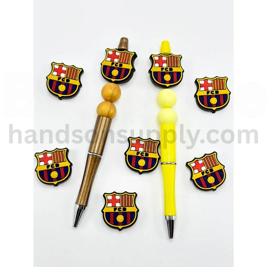 Soccer Football Sports Club FC Barcelon Silicone Focal Beads