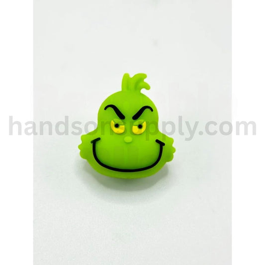 3D Monster Character Green Silicone Focal Beads