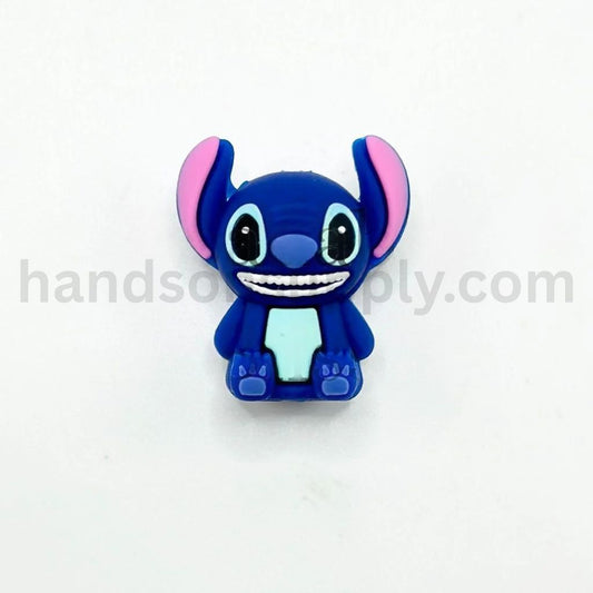 3D Blue Monster Stetch Cartoon Character Eyes Open Silicone Focal Beads