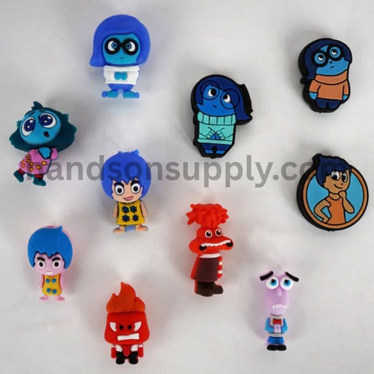 3D Cute Mini Cartoon Insid Out Family Silicone Focal Beads, Random Mix