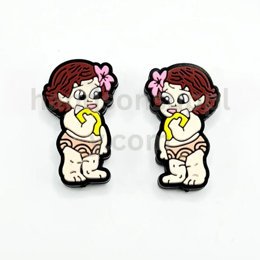 Moan Cute Baby Cartoon Silicone Focal Beads