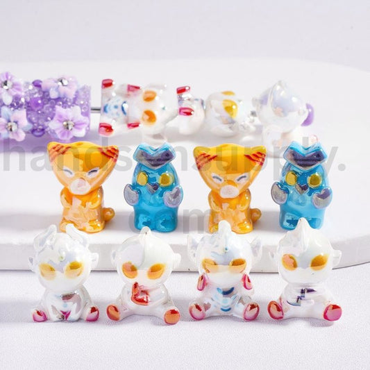 Luminous UV Coated Cute Ultrama Monster Cartoon Acrylic Beads Random Mix