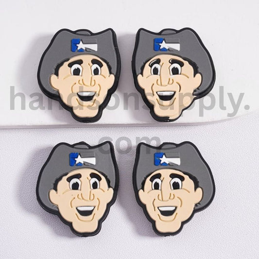American Football Dallas Cowboys Rowdy Mascot Silicone Focal Bead