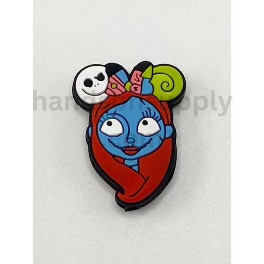 Spooky Couple Inspired by Sally & Jack Nightmare Design 26mm x 9mm Silicone Focal Beads