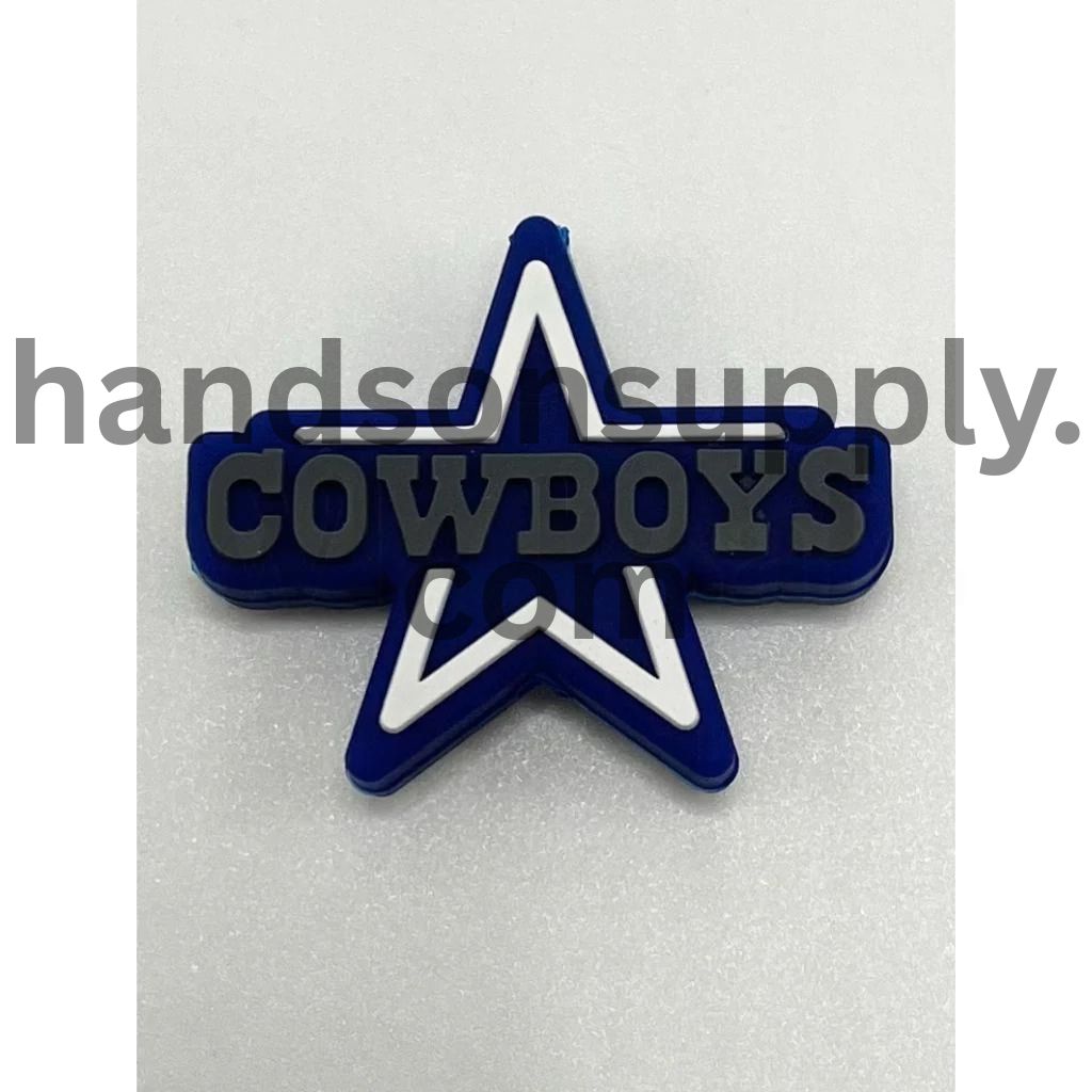 Adorable Texas Football Navy Blue Silicone Focal Beads