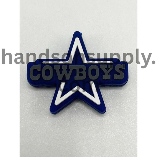 Adorable Texas Football Navy Blue Silicone Focal Beads