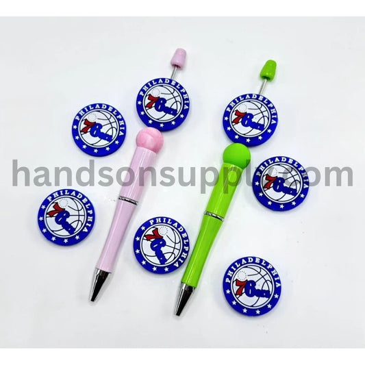 America Basketball USA Sports Team Philadelphia 76e Silicone Focal Beads