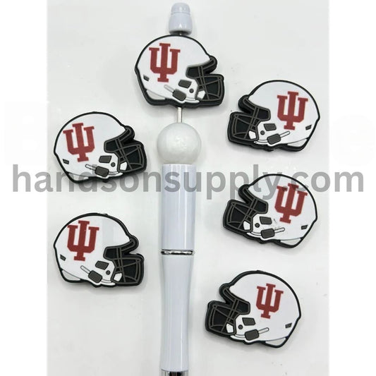 USA Indiana Hoosie Helmet America College University Football Teams Silicone Focal Beads