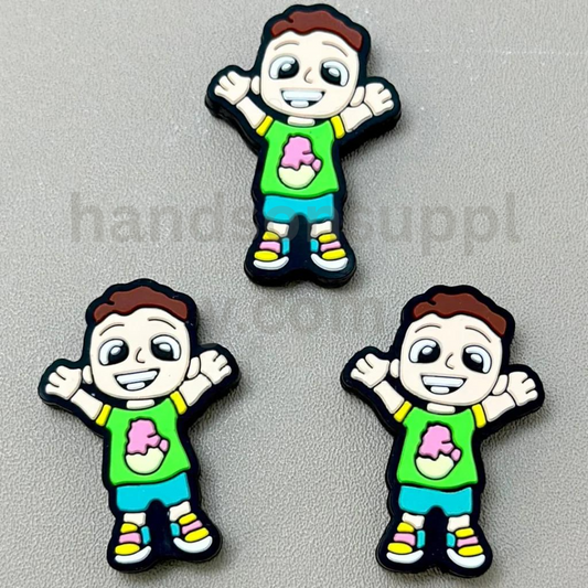 Young Boy Little Cute Silicone Focal Beads