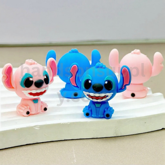 3D Cute Stitc Disne Pink Blue Silicone Focal Beads