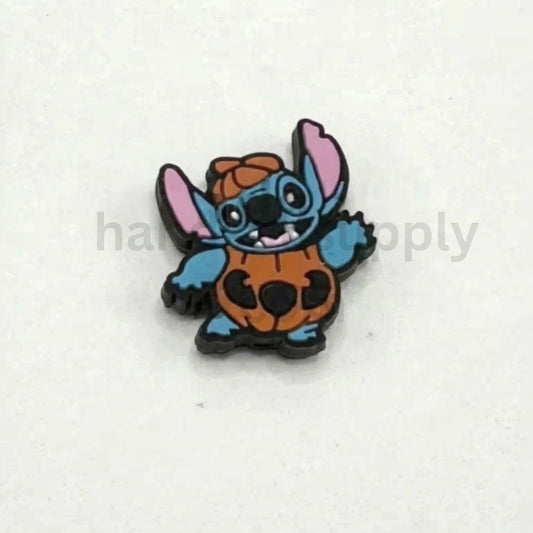 Halloween Flatback Craft Supply Stitch in Pumpkin Costume Silicone Focal Beads