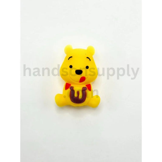 3D Little Yellow Adorable Honey Bear Style Silicone Focal Beads