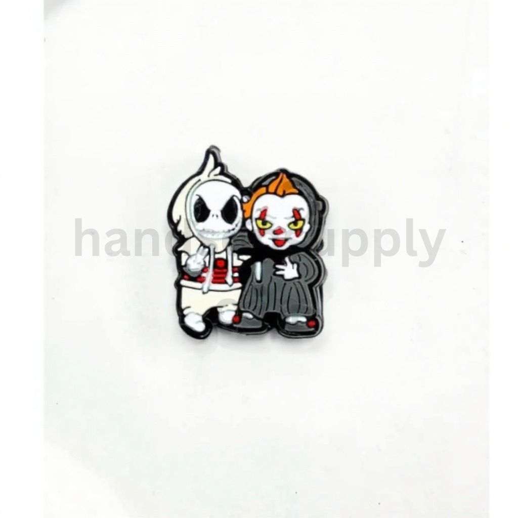 3D Spooky Halloween Jack Face and Masked Horror Silicone Focal Bead