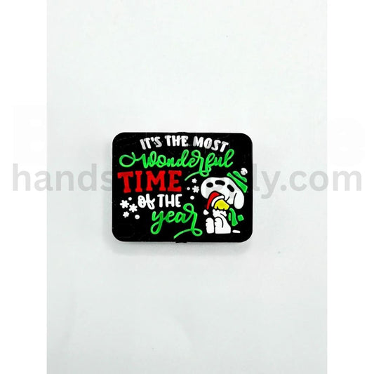 Beagle Dog It's the Most Wonderful Time of the Year Silicone Focal Beads