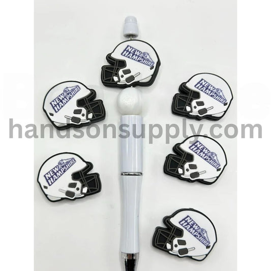America New Hampshire Wildca Helmet USA College University Football Teams Silicone Focal Beads