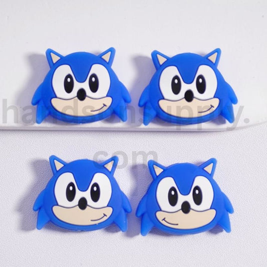 Cute Blue Hedgehog Soni Cartoon Character Silicone Focal Beads
