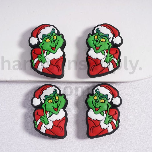 Funny Grinch Green Monster with Christmas Costume Silicone Focal Beads