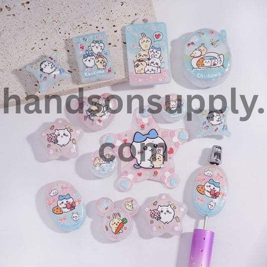 Cute Adorable Little Critter Animal Prints Collection Acrylic Beads Pendants Random Mix