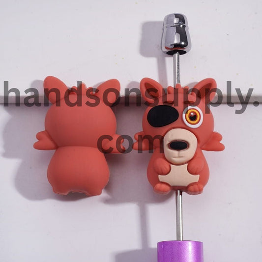 3D Pirate Fox with Black Eye Patch Horror Adventure Game Series Design Silicone Focal Bead