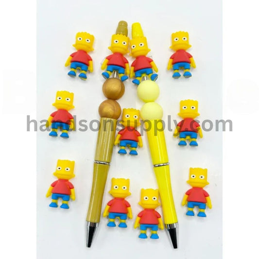 3D Cartoon The Simpso Bar Silicone Focal Beads