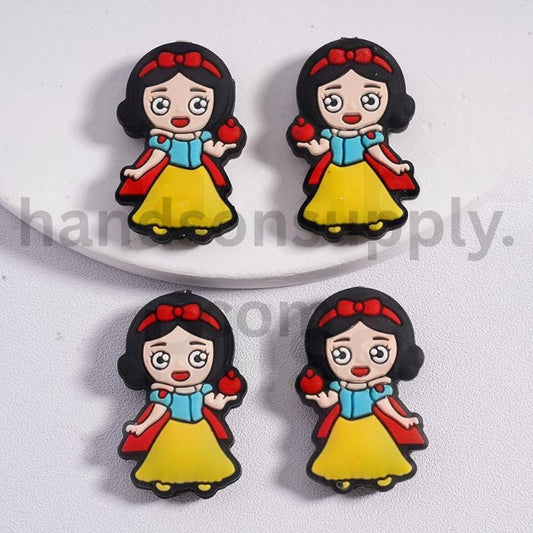 Snow Whit Princess Holding Poison Red Apple Silicone Focal Bead