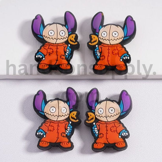 Halloween Spirit with Jack O Lantern Holding Pumpkin Silicone Focal Bead