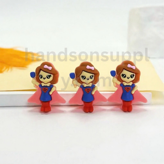 3D Lady Hero Super Woman Silicone Focal Beads