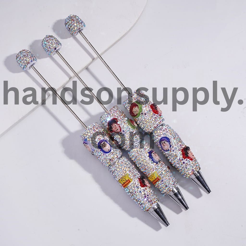 Cute Toy Adventure Character Series Fully Covered with Mini AB Rhinestones Beadable Clay Pens