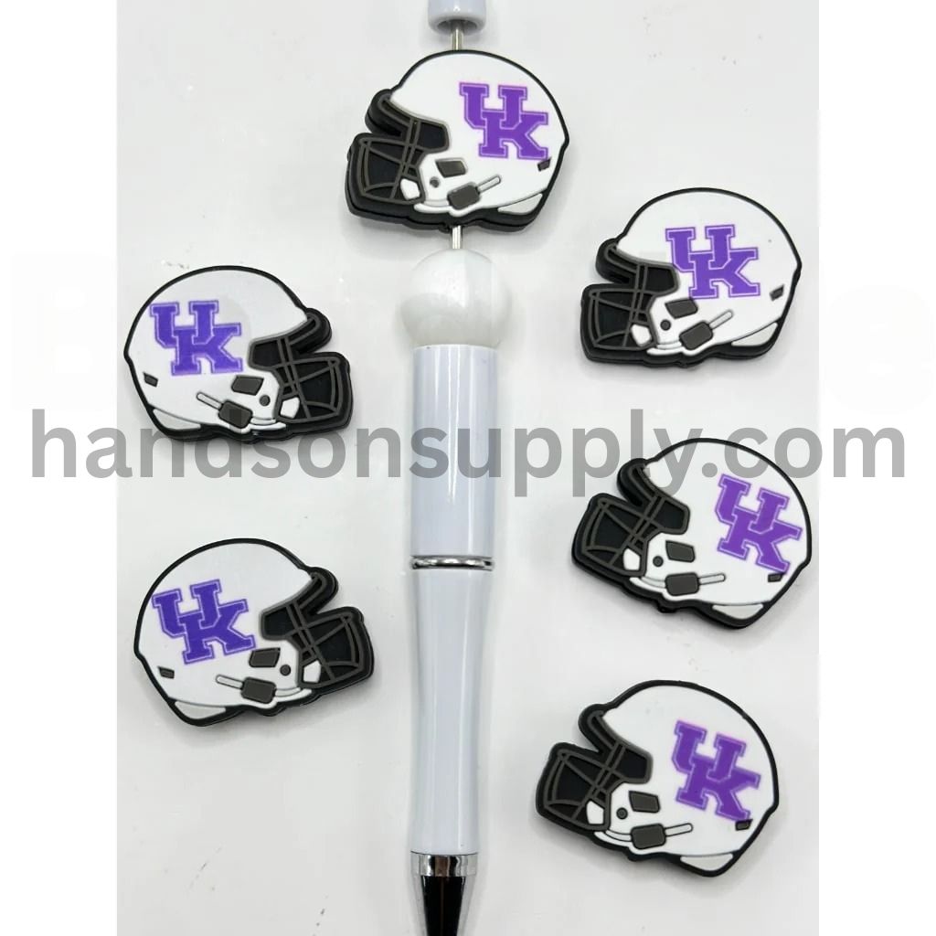 USA Football Teams Kentucky Wildca Helmet America College University Silicone Focal Beads Please Read the Description