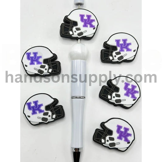 USA Football Teams Kentucky Wildca Helmet America College University Silicone Focal Beads Please Read the Description