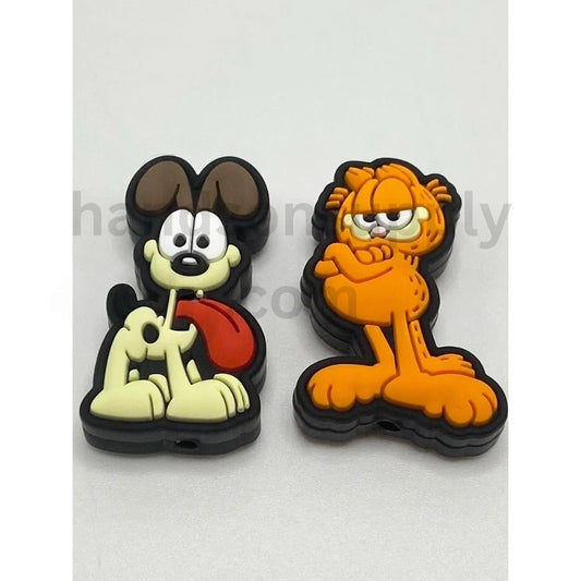 Mickey Mouse & Lazy Cat Classic Cartoon Character Set Silicone Focal Beads