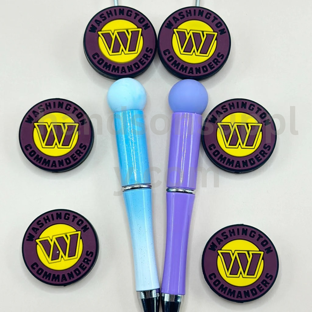 Football Team Washington Commande Round USA America Silicone Focal Beads