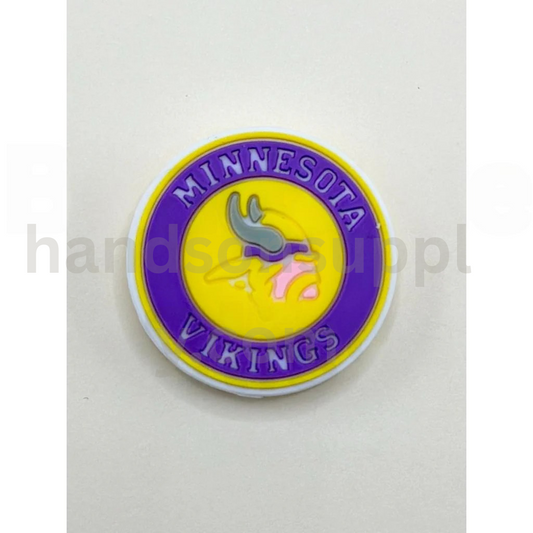 Football Team Minnesota Vikin Round USA America Silicone Focal Beads