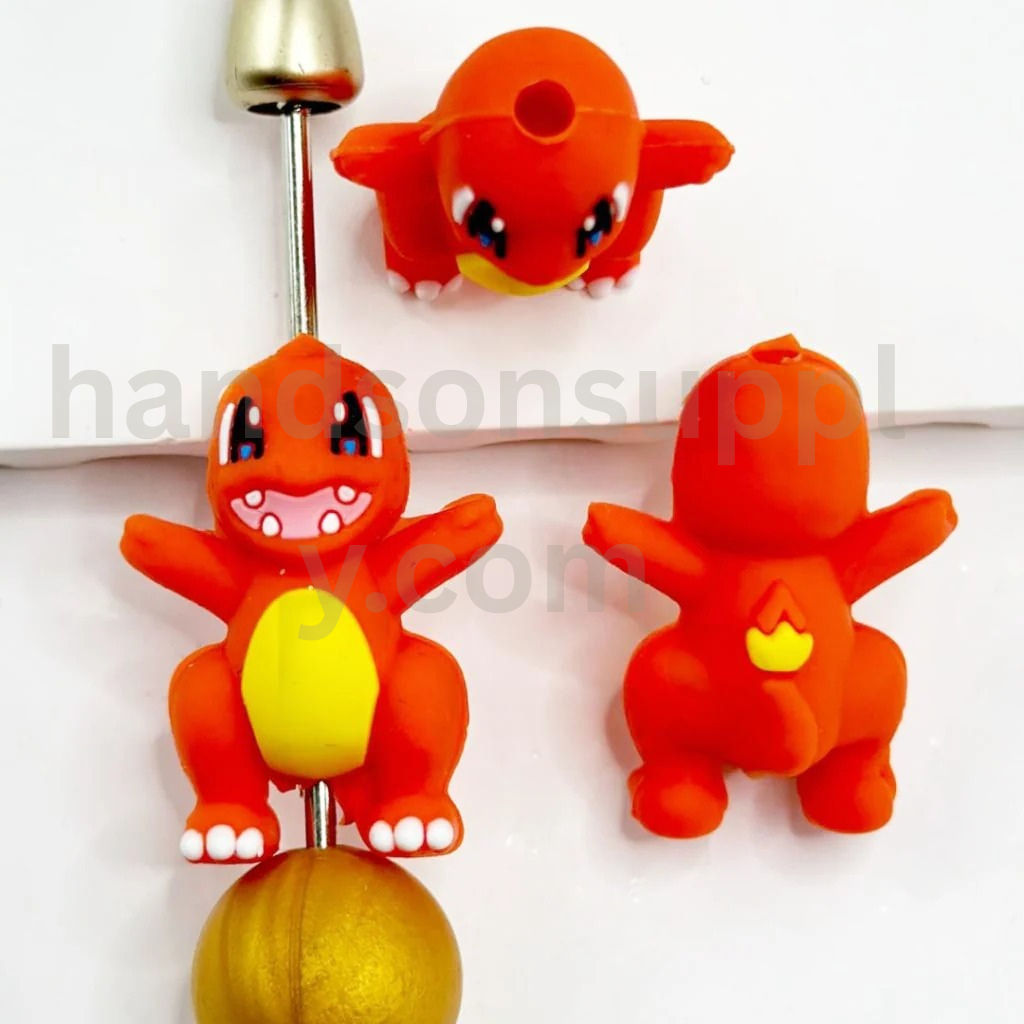 Cute Pokemo Charmande 3D Vivid Silicone Focal Beads