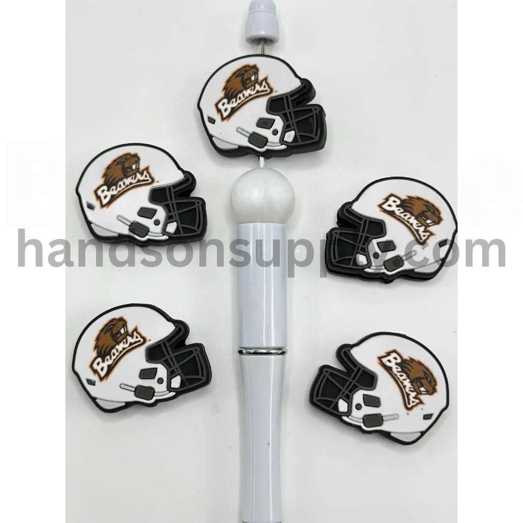 USA America College University Oregon State Beave Helmet Football Teams Silicone Focal Beads