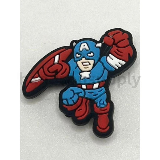 Super Hero Captain America with Shield Silicone Focal Beads