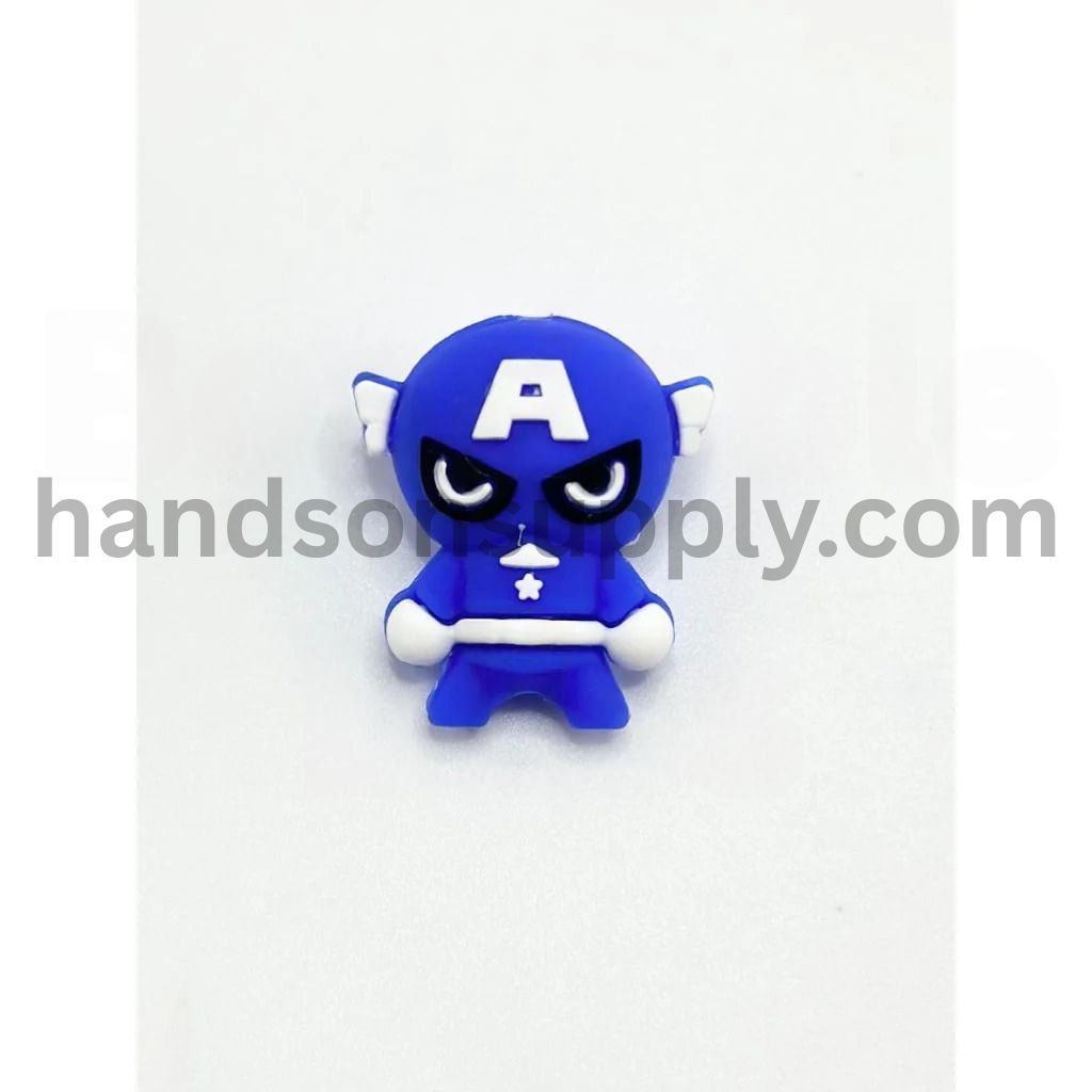 3D Cute Captain Americ Little Super Her Silicone Focal Beads
