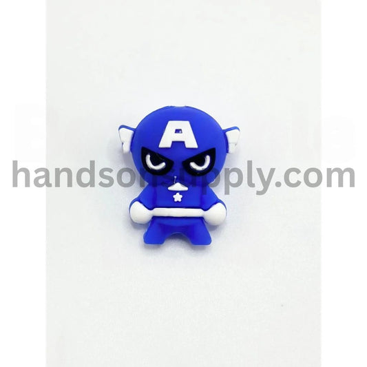 3D Cute Captain Americ Little Super Her Silicone Focal Beads
