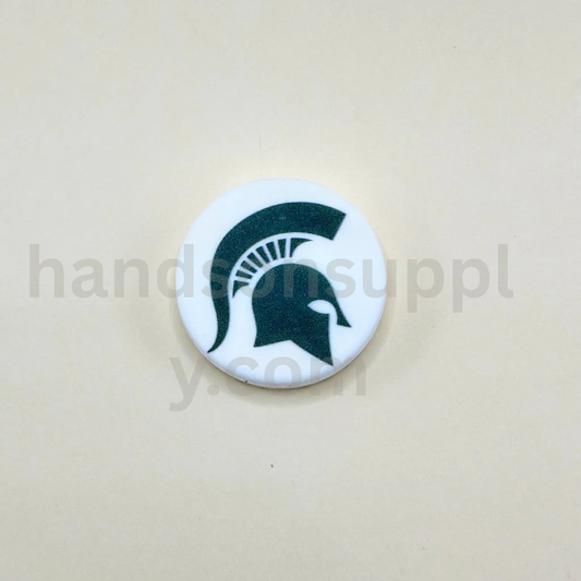 University College Football Team Michigan State Sparta USA America Silicone Focal Beads