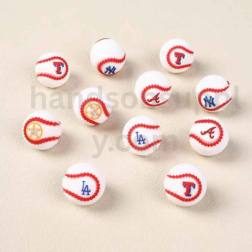 Los Angeles Dodge Atlanta Brav New York Yanke Houston Astr Texas Range USA America Baseball Teams Silicone Focal Beads