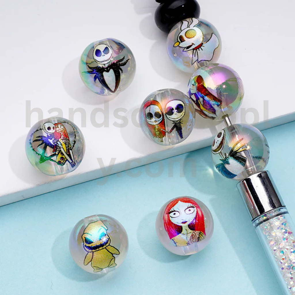 Spooky Tale Theme Clear Round 16MM Random Mix Acrylic Beads