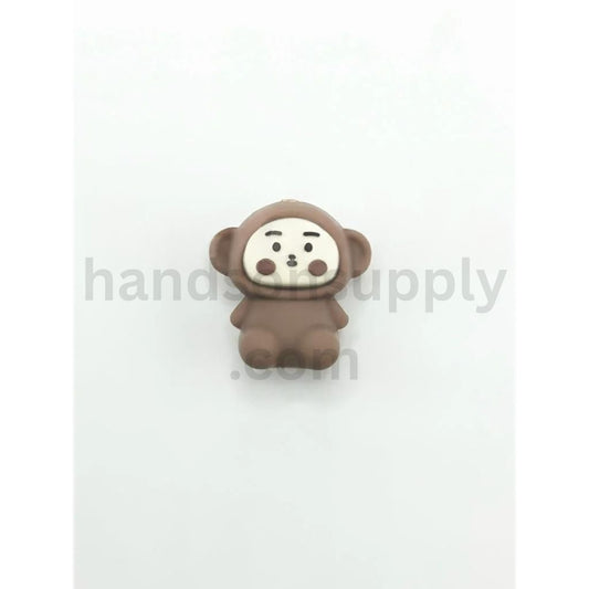 Adorable 3D Cute Little Monkey Silicone Focal Beads