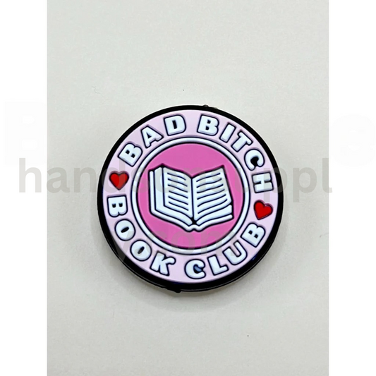 Book Club Bad Bitch Red Heart Round Silicone Focal Beads