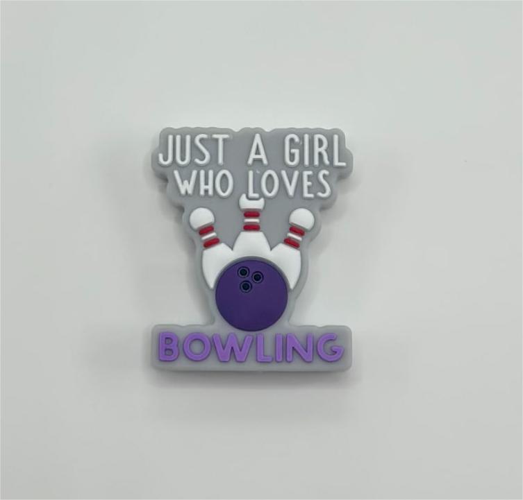 Just A Girl Who Loves Bowling Silicone Focal Beads