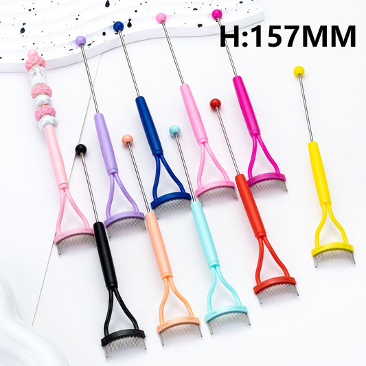 Beadable Eyelash Curler Tool Separator Comb Solid Color 157MM Random Mix